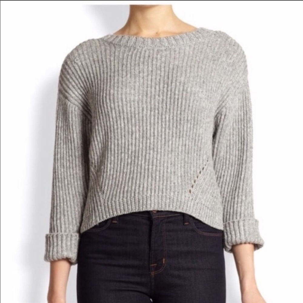 Rebecca Minkoff Giles Cropped Grey Sweater